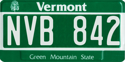 VT license plate NVB842