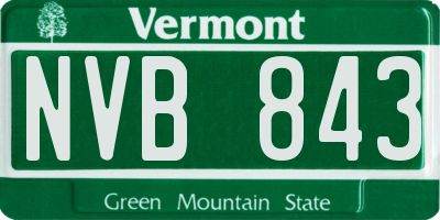 VT license plate NVB843