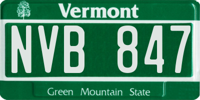 VT license plate NVB847