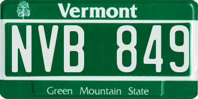 VT license plate NVB849