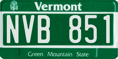 VT license plate NVB851