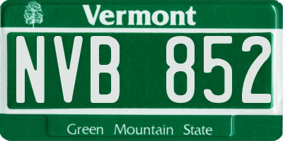 VT license plate NVB852