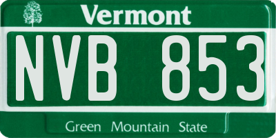 VT license plate NVB853