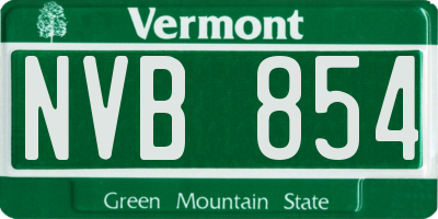 VT license plate NVB854