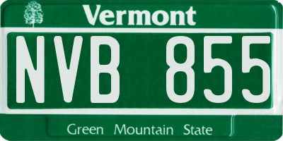 VT license plate NVB855