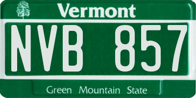 VT license plate NVB857