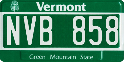 VT license plate NVB858