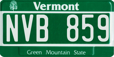 VT license plate NVB859