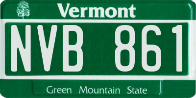 VT license plate NVB861