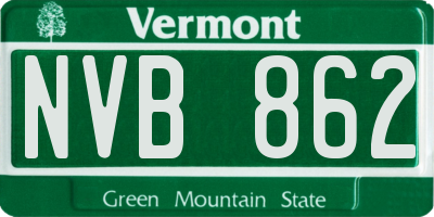 VT license plate NVB862