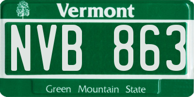 VT license plate NVB863