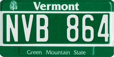VT license plate NVB864