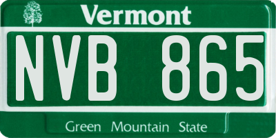 VT license plate NVB865