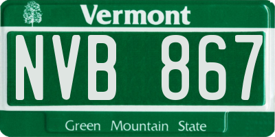 VT license plate NVB867