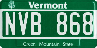 VT license plate NVB868