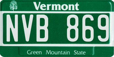VT license plate NVB869