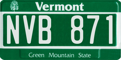 VT license plate NVB871