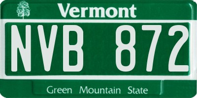 VT license plate NVB872