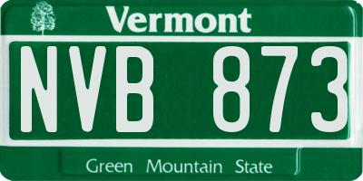 VT license plate NVB873