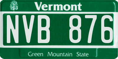 VT license plate NVB876