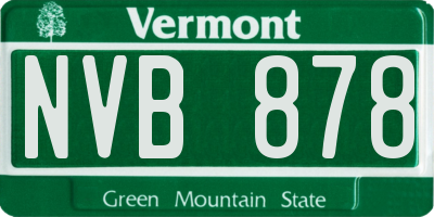 VT license plate NVB878
