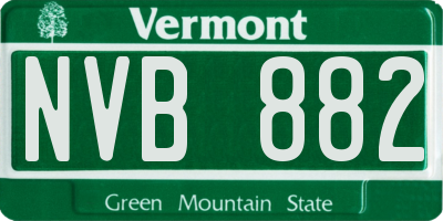 VT license plate NVB882