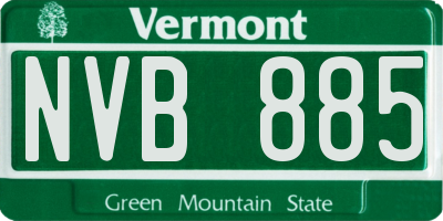 VT license plate NVB885