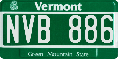 VT license plate NVB886
