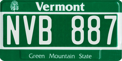 VT license plate NVB887