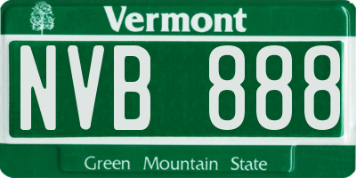 VT license plate NVB888