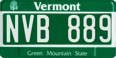 VT license plate NVB889