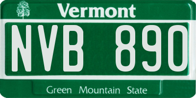 VT license plate NVB890
