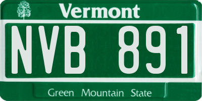 VT license plate NVB891