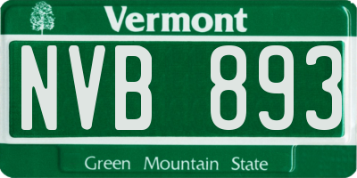 VT license plate NVB893