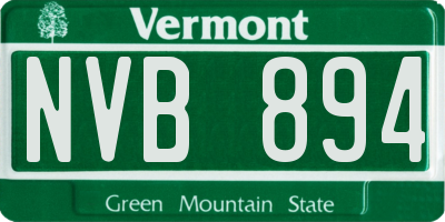 VT license plate NVB894