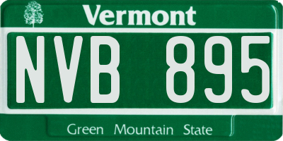 VT license plate NVB895