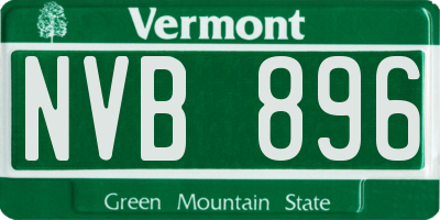 VT license plate NVB896