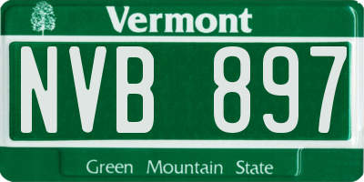 VT license plate NVB897