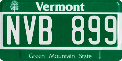 VT license plate NVB899