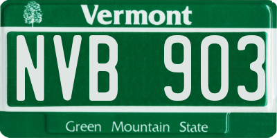 VT license plate NVB903