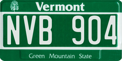 VT license plate NVB904