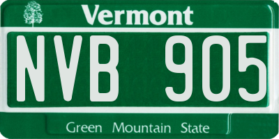 VT license plate NVB905