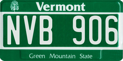 VT license plate NVB906