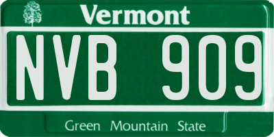 VT license plate NVB909