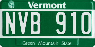 VT license plate NVB910