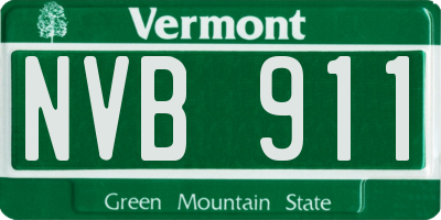 VT license plate NVB911