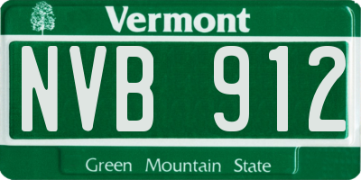 VT license plate NVB912