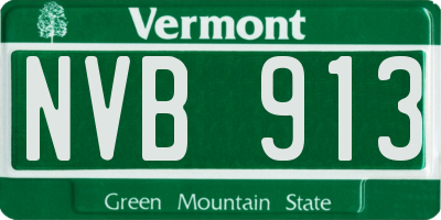 VT license plate NVB913