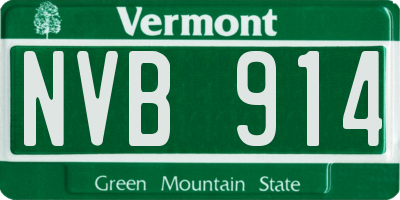 VT license plate NVB914