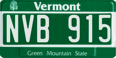 VT license plate NVB915